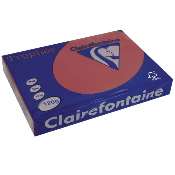 Clairefontaine Trophée 1218 coloured paper A4 120g intense red - pack of 250
