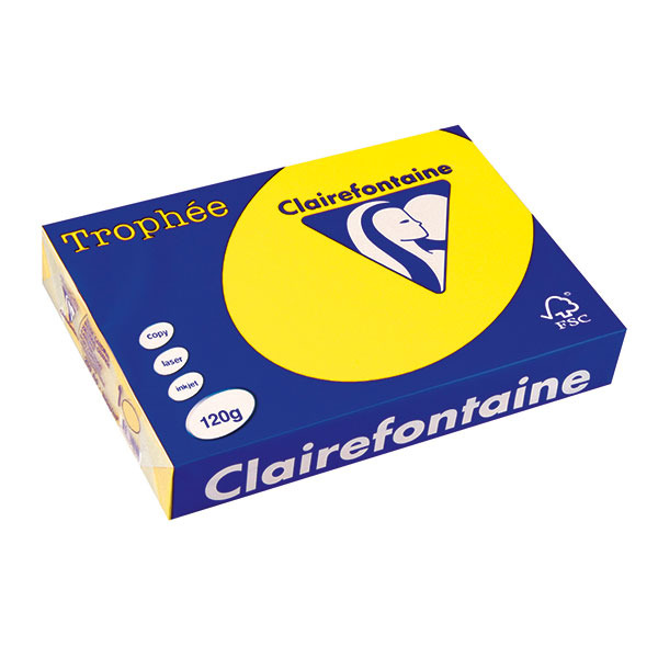 Clairefontaine Trophée 1292 gekleurd papier A4 120g zonnegeel - pak van 250