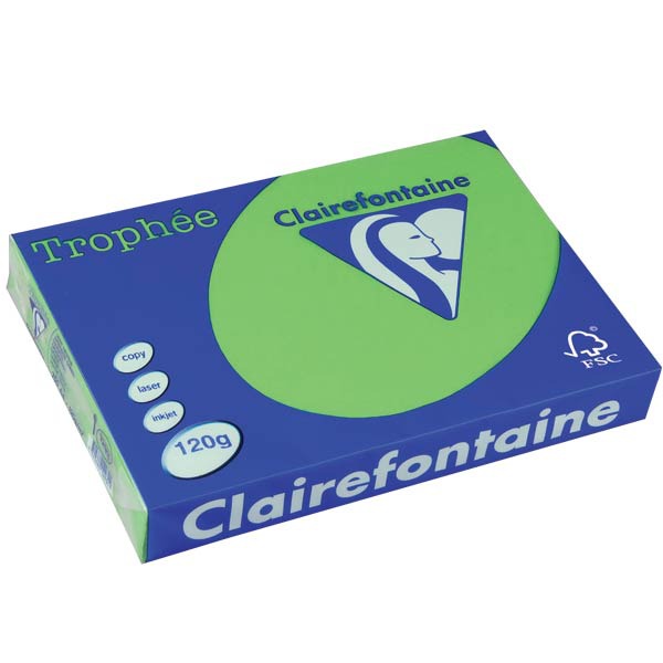 Clairefontaine Trophée 1293 gekleurd papier A4 120g grasgroen - pak van 250