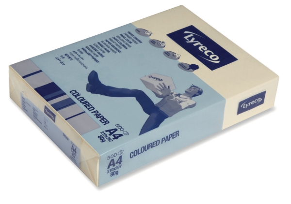 Lyreco coloured paper A4 80g ivory - pack of 500 sheets