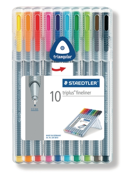 Staedtler Triplus 334 fijnschrijver 0,3 mm - 10 kleuren assorti