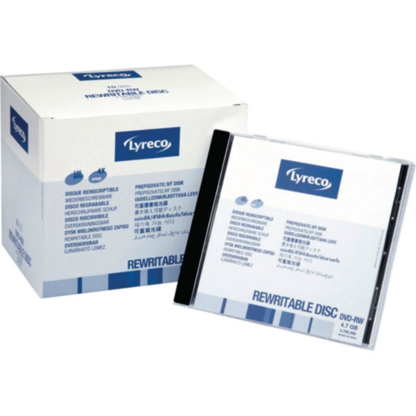 Lyreco DVD-RW 4.7GB 1-4x speed ReWritable jewel case - pack of 10