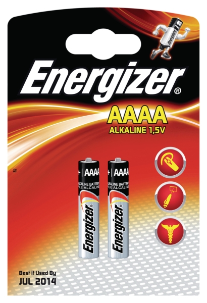 Energizer E96/AAAA alkaline batteries - pack of 2