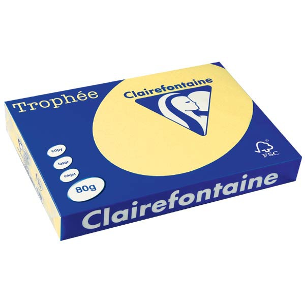 Clairefontaine Trophée 1890 gekleurd papier A3 80g citroengeel - pak van 500