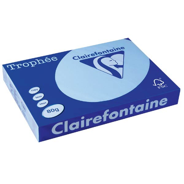 Clairefontaine Trophée 1889 gekleurd papier A3 80g helblauw - pak van 500 vel