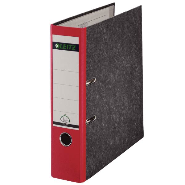 Leitz 1080 lever arch file 180 degrees spine 80 mm cloud marble red