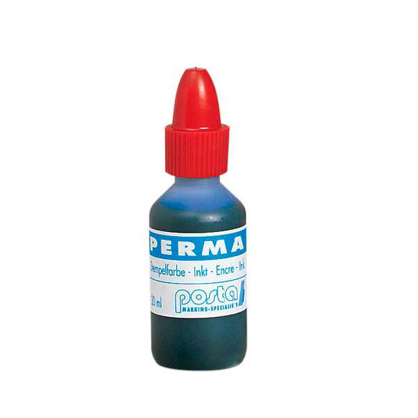 Inkt voor permanent stempel fles 20 ml blauw