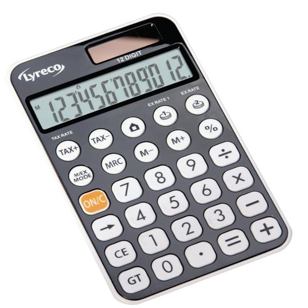 Lyreco Office Premier desk calculator compact gray - 12 numbers