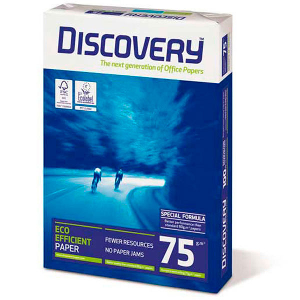 Discovery ecologisch wit papier A3 75g - 1 doos = 5 pakken van 500 vellen