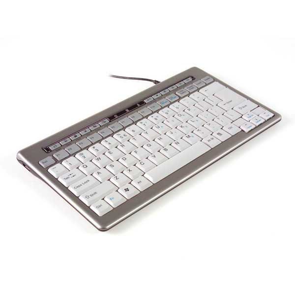 BE S-Board 840 USB mini-toetsenbord ergonomisch zilver/grijs - AZERTY Frans