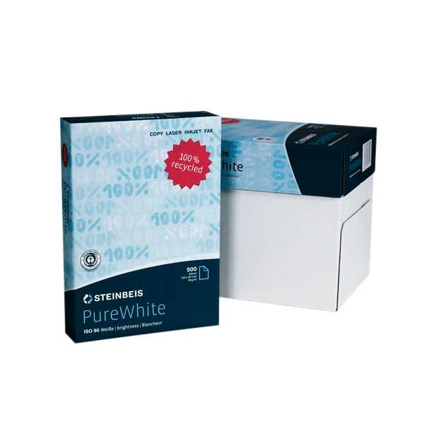 Steinbeis Pure White gerecycleerd papier A3 80g - 1 doos = 5 pakken van 500 vel