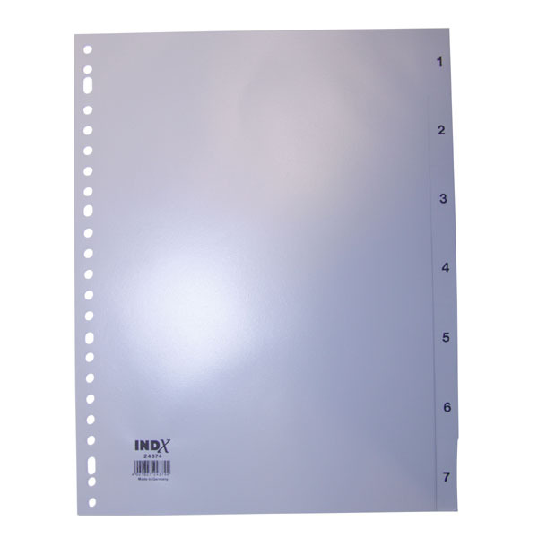IndX numerical dividers 7 tabs PP 23-holes