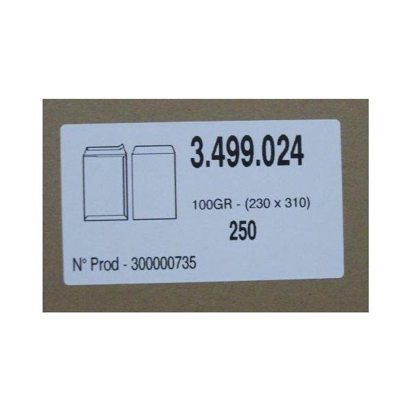 Bags 230x310mm peel and seal 100g white - box of 250