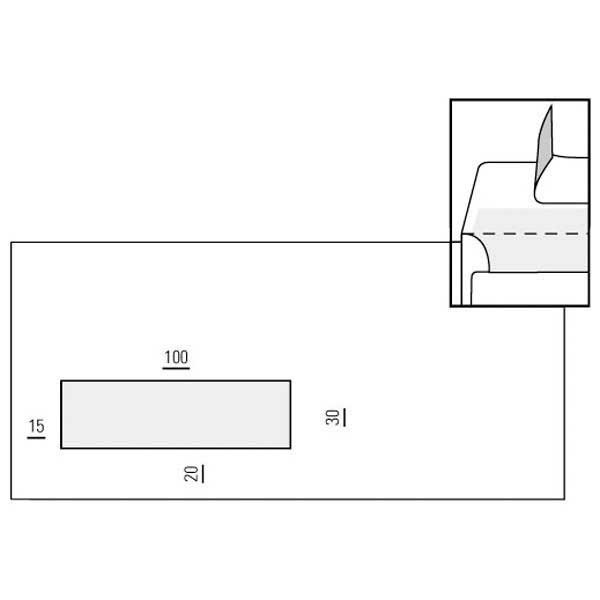 FSC enveloppen 110x220mm siliconenstrook venster links 80g - doos van 500