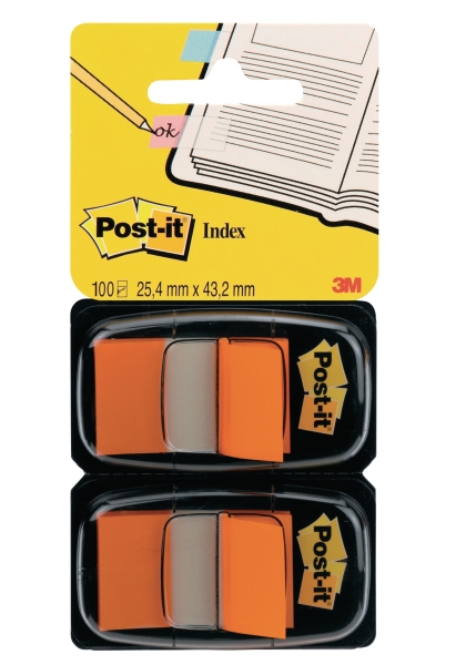 Post-it index 25x44 mm orange - pack of 2
