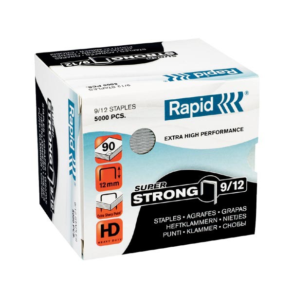 Rapid 39060 staples 9/12 galvanized 60-90 sheets - box of 5000