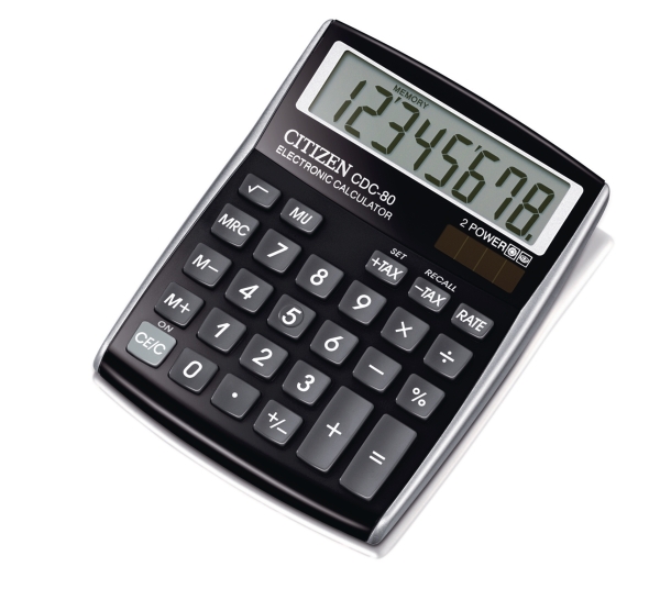 Citizen CDC80 desk calculator compact black - 8 numbers