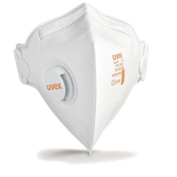 Uvex respirator mask with valve FFP 2 flatfold - box of 15 pieces