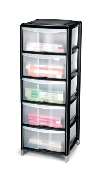 CEP 222304 5-Drawers unit black/clear