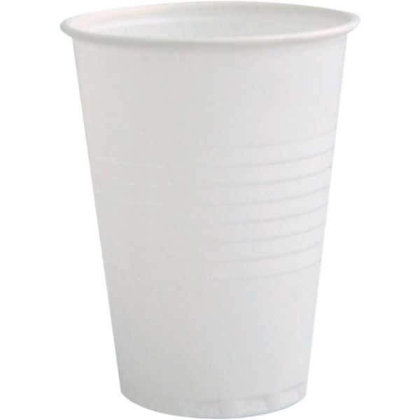 Disposable cups for warm/cold drinks 18cl white - box of 3000