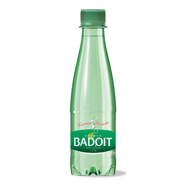 Eau minérale gazeuse Badoit verte - 33 cl - carton de 30 bouteilles