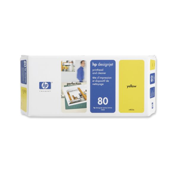 HP 80 Yellow DesignJet Printhead and Printhead Cleaner (C4823A)