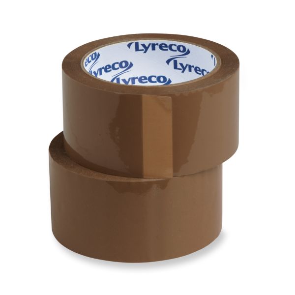 LYRECO PACKAGING TAPE PP 50MM X 66M BROWN - 43 MICRONS - PACK OF 6