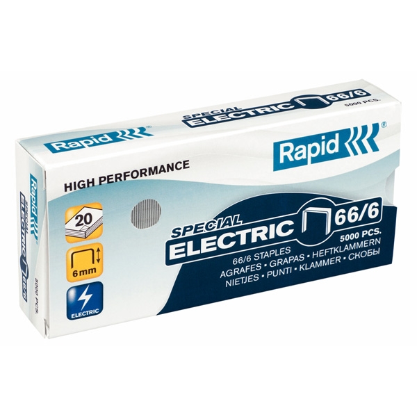 Rapid staples 66/6 galvanized 20 sheets - box of 5000