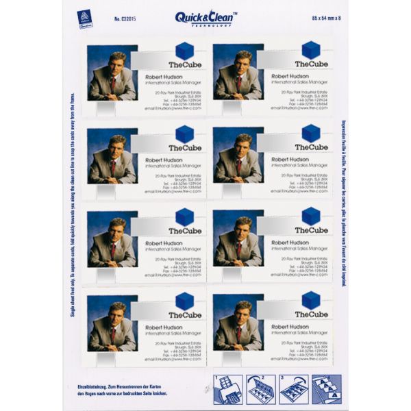 Avery C32015-25 Business Cards, 85 x 54 mm, 8 Labels Per Sheet