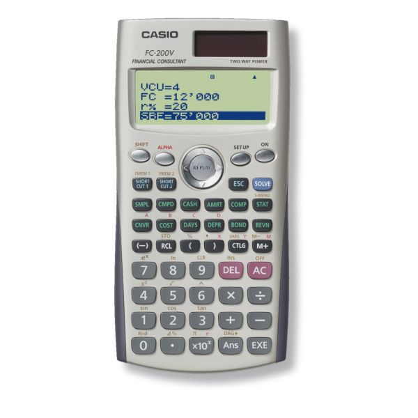 Calculatrice financière Casio FC-200V - 10+2 chiffres - métal