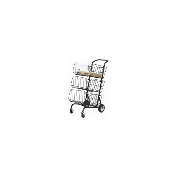 Post Cart with 3 Baskets, 62 x 46 x 95 cm, chrome