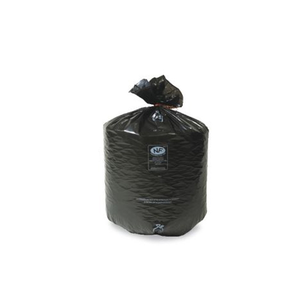 Sac poubelle avec soufflets noir - 130 L - 82x120 cm - 24µ - 200 sacs