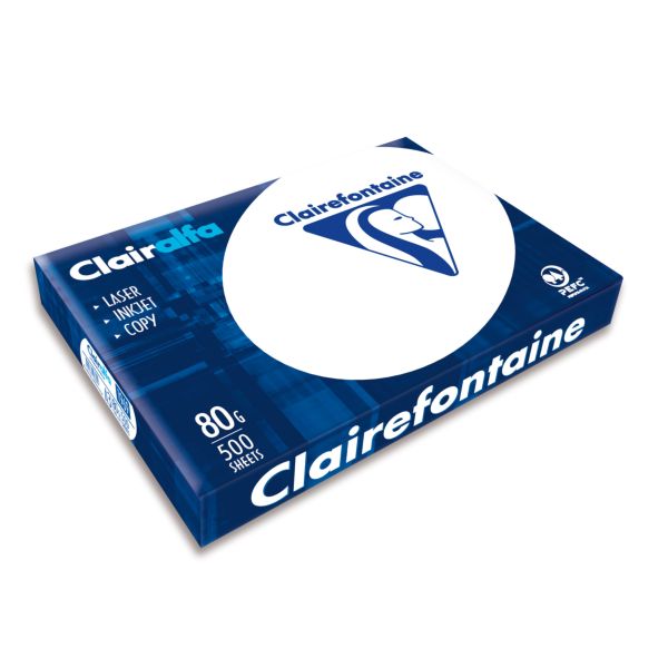 Papier blanc A3 Clairefontaine Clairalfa - 80 g - ramette 500 feuilles