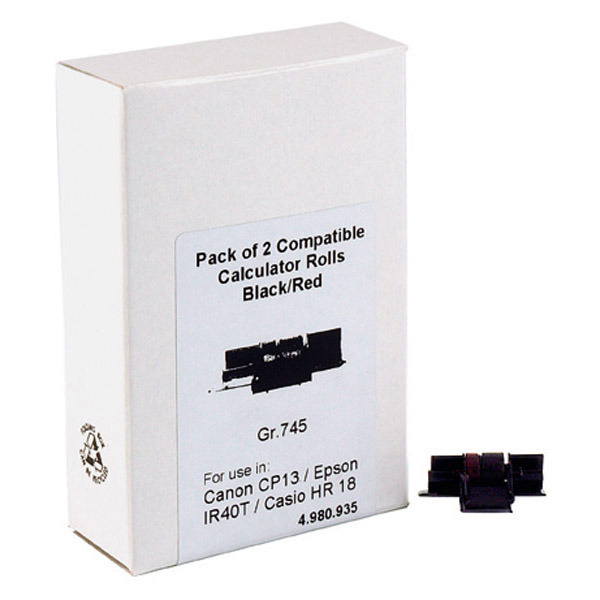 CP13 INK ROLLER COMPATIBLE GR745 IR40T BLACK/RED - PACK 2