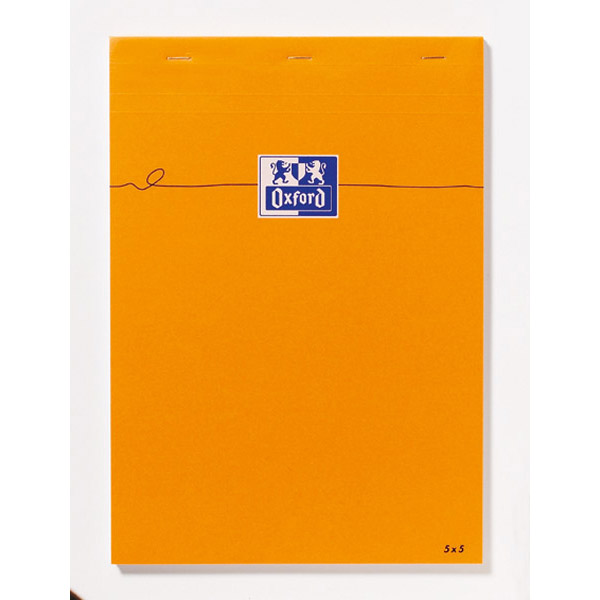 Bloc-notes Oxford Orange - A4 - 160 pages - blanc quadrillé