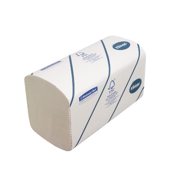 Essuie-mains plié Kleenex 6789 - 2 plis M - blanc - 15 paquets x 186 feuilles