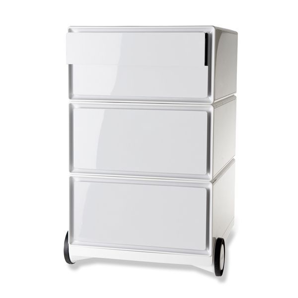 Caisson mobile en métal Paperflow Easybox - 4 tiroirs - blanc