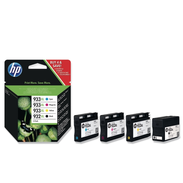 HP 932XL Black/933XL Cyan/Magenta/Yellow 4-pack Original Ink Cartridges C2P42AE