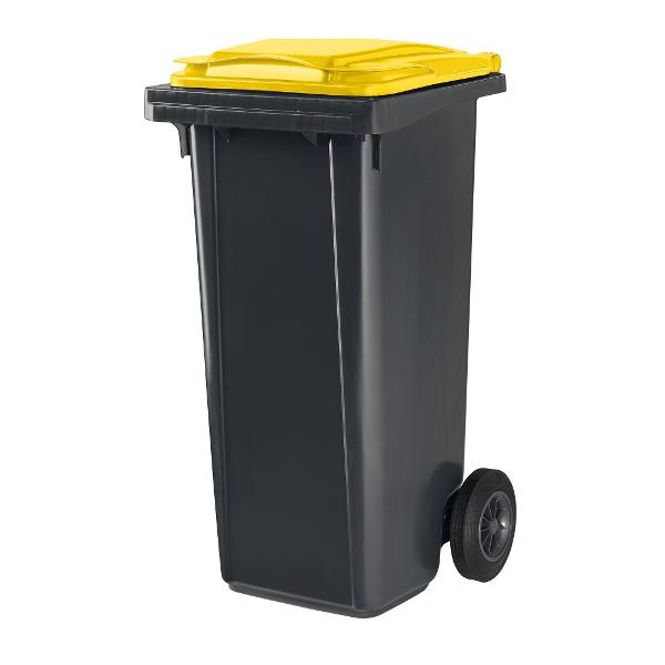 Conteneur à déchets pour collecte et tri CEP Citec - 120 L - gris/jaune
