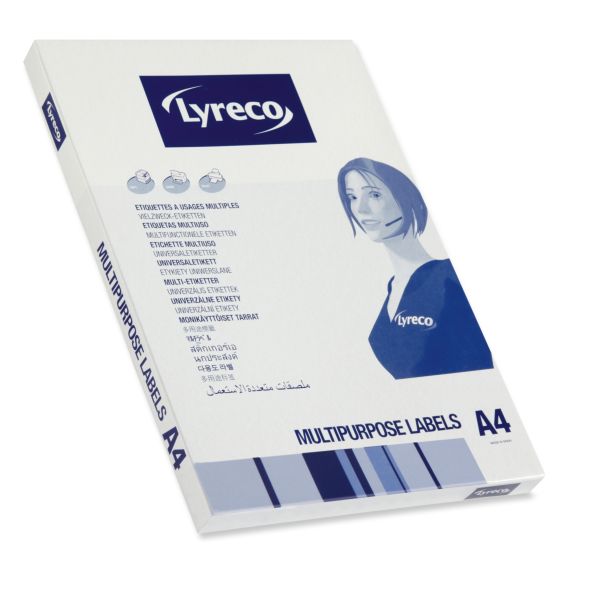 Lyreco Multi-Purpose Labels 210x148mm 2-Up White - Pack Of 100