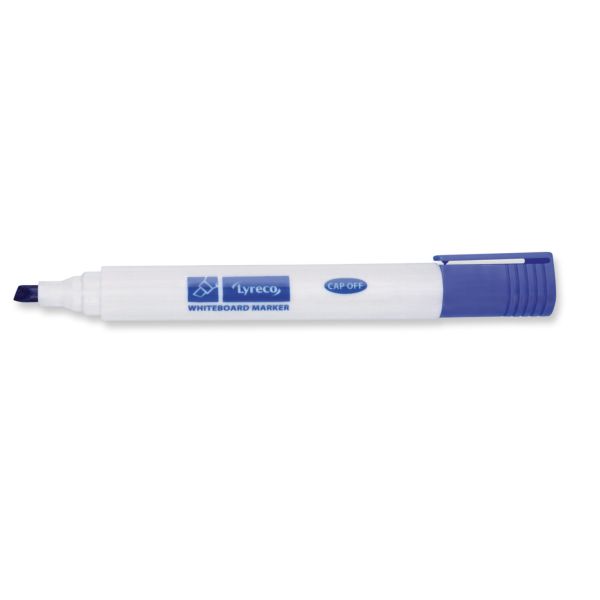 Marqueur tableau blanc Lyreco - pointe biseautée 1 à 5 mm - bleu