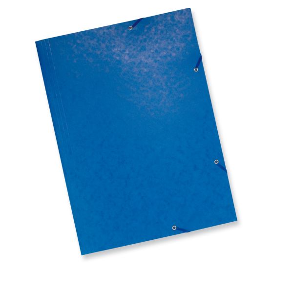 Chemise 3 rabats Exacompta - A3 - carte lustrée - bleue - par 5