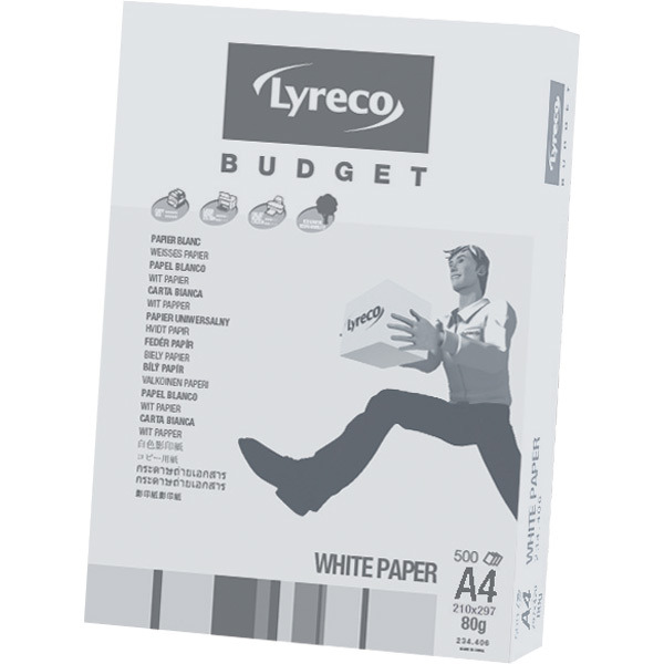 Caj 5 paquetes 500 hojas papel LYRECO BUDGET A4 80g/m2 blanco MA