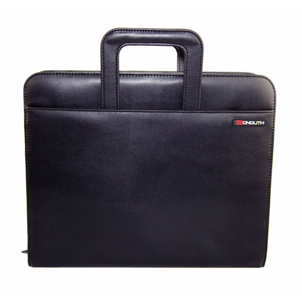 MONOLITH DROP HANDLE BLACK CONFERENCE FOLDER WITH 4 RING BINDING