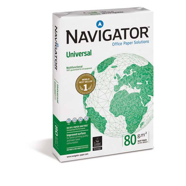 Caja 5 paquetes 500 hojas papel NAVIGATOR Universal A4 80g/m2 blanco