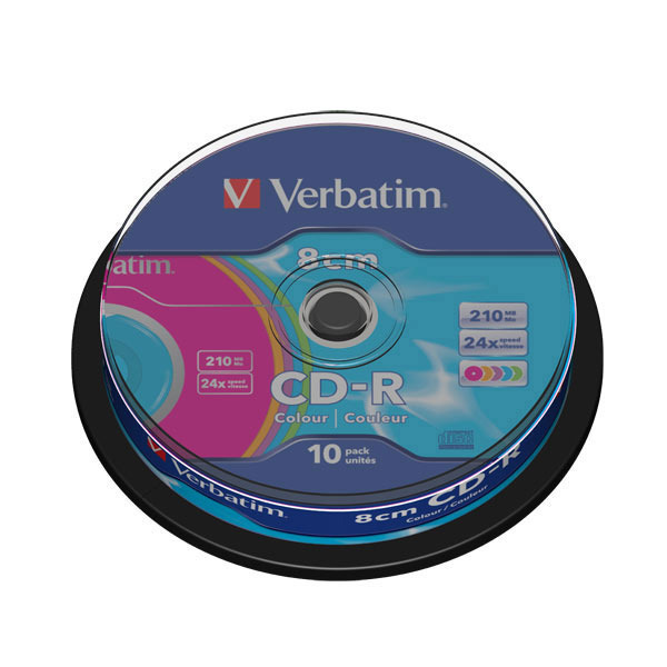 Bobina de 10 miniCD-R VERBATIM 80mm 210 Mb