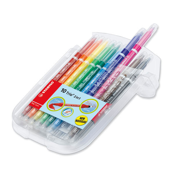 Pack de 10 colores surtidos STABILO Trio 2 en 1