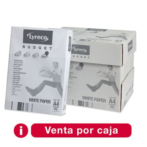 Caja 5 paquetes 500 hojas papel LYRECO BUDGET A4 75g/m2