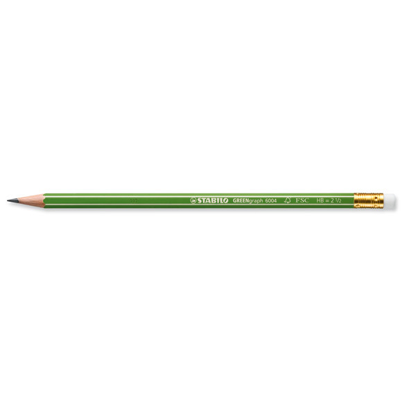 Graphite Pencil - STABILO GREENgraph Eraser Tip HB FSC Box of 12