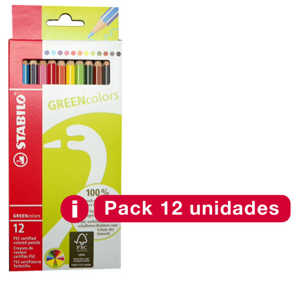 STABILO GREENCOLOUR FSC PENCILS - BOX OF 12